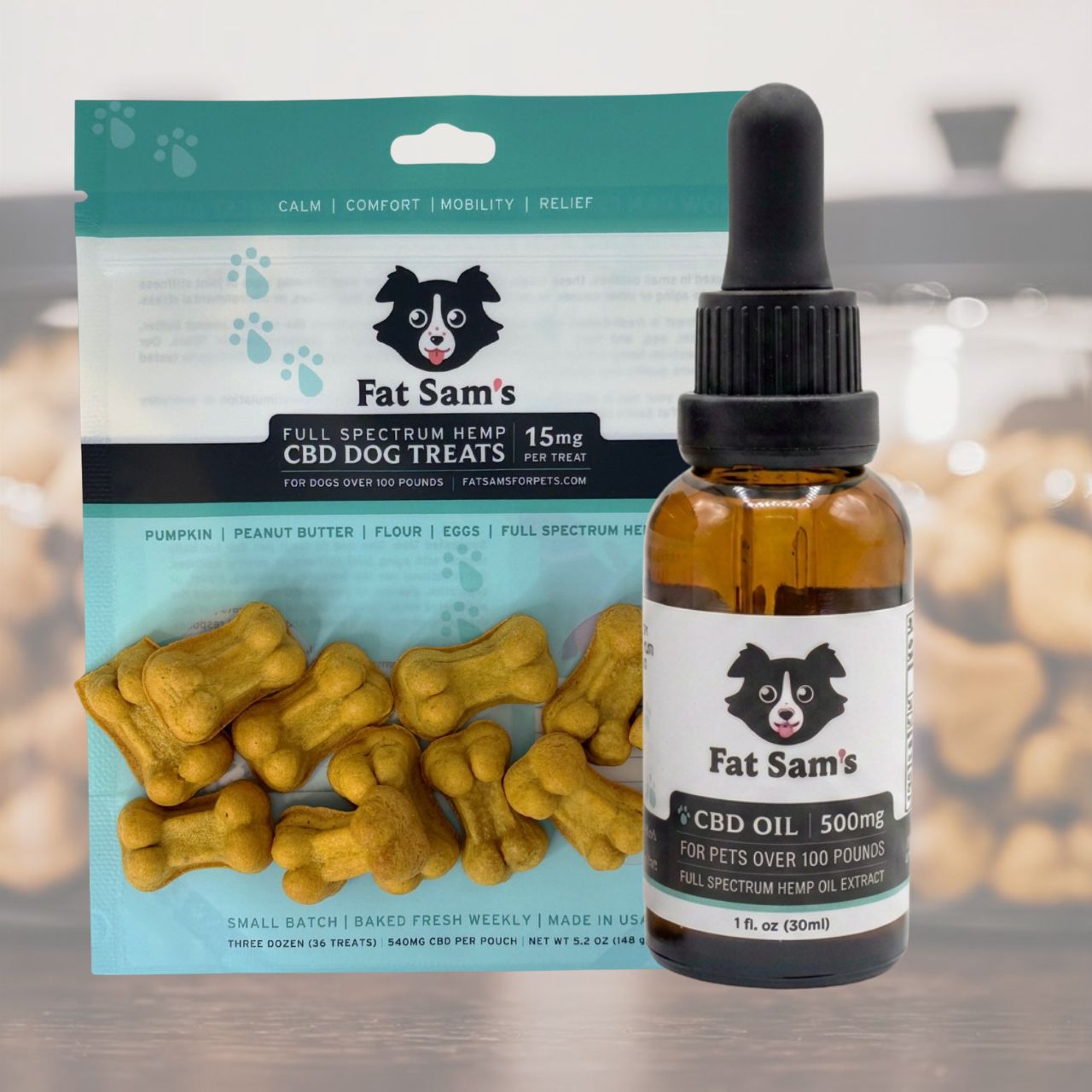 CBD Oil Drops & Pumpkin Peanut Butter Treats Bundle