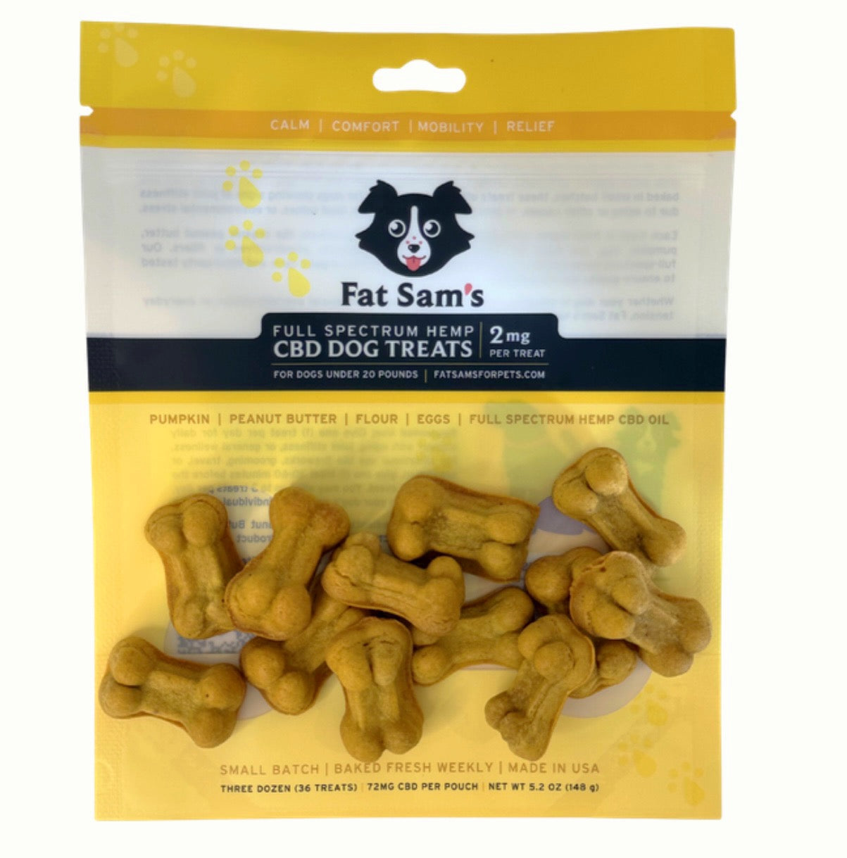 Pumpkin Peanut Butter CBD Dog Treats (3 Dozen)