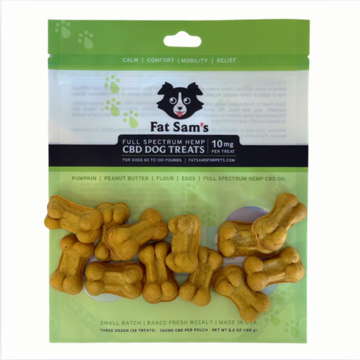Pumpkin Peanut Butter CBD Dog Treats (3 Dozen)